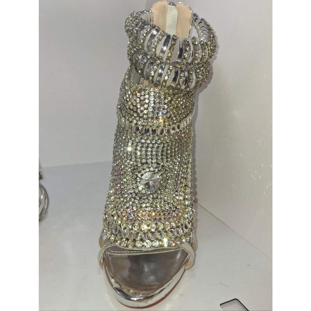 Azalea Wang Push Your Luck Stiletto Sandal In Silver (Runs Big) - Picture 5 of 13